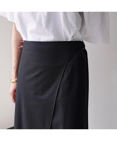 アクータ ACUTA ACUTA ラップスカート 10091747 ストレッチ ロングスカート （01/BLACK/ブラック） 01/BLACK/ブラック