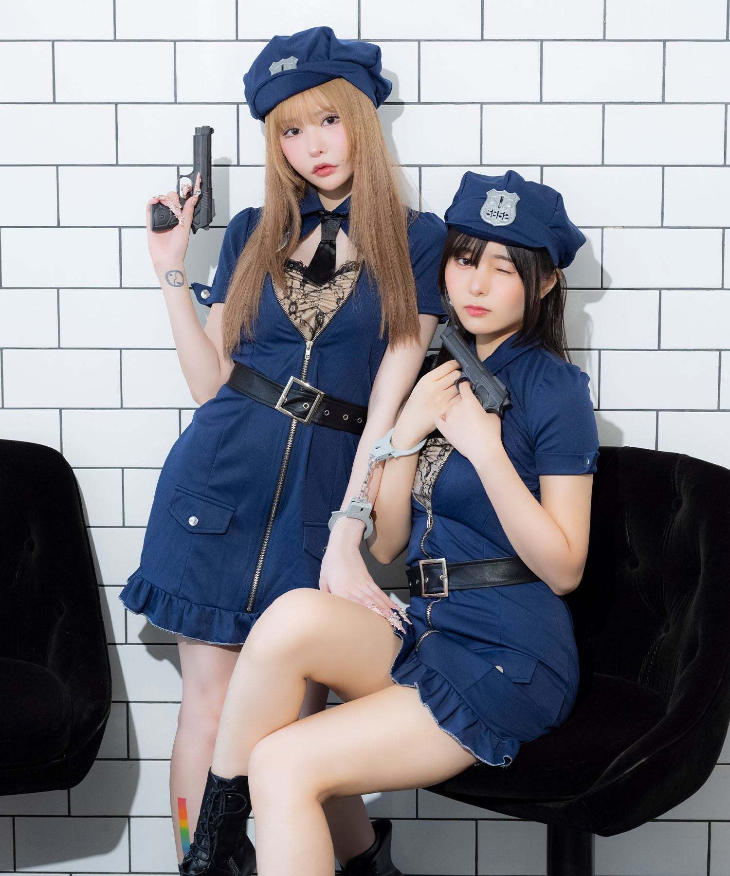 Tika Halloween Cosplay Police Sexy Uniform Adult Sexy Décolleté Lace Z