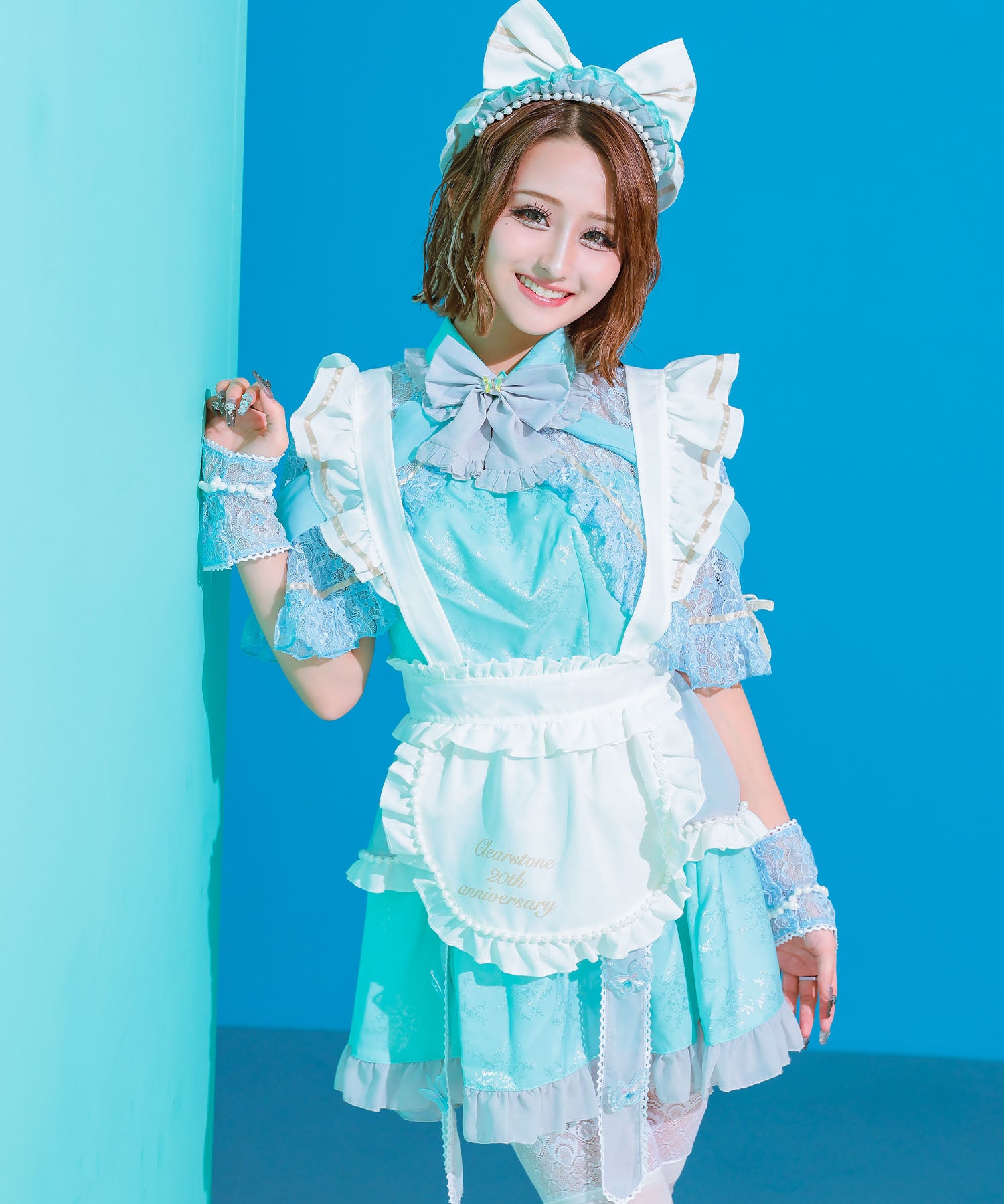 Tika Halloween Lovely Frilly Ribbon Flare Skirt Body Covering Girly Maid [6点セット] 【Non-returnable item】