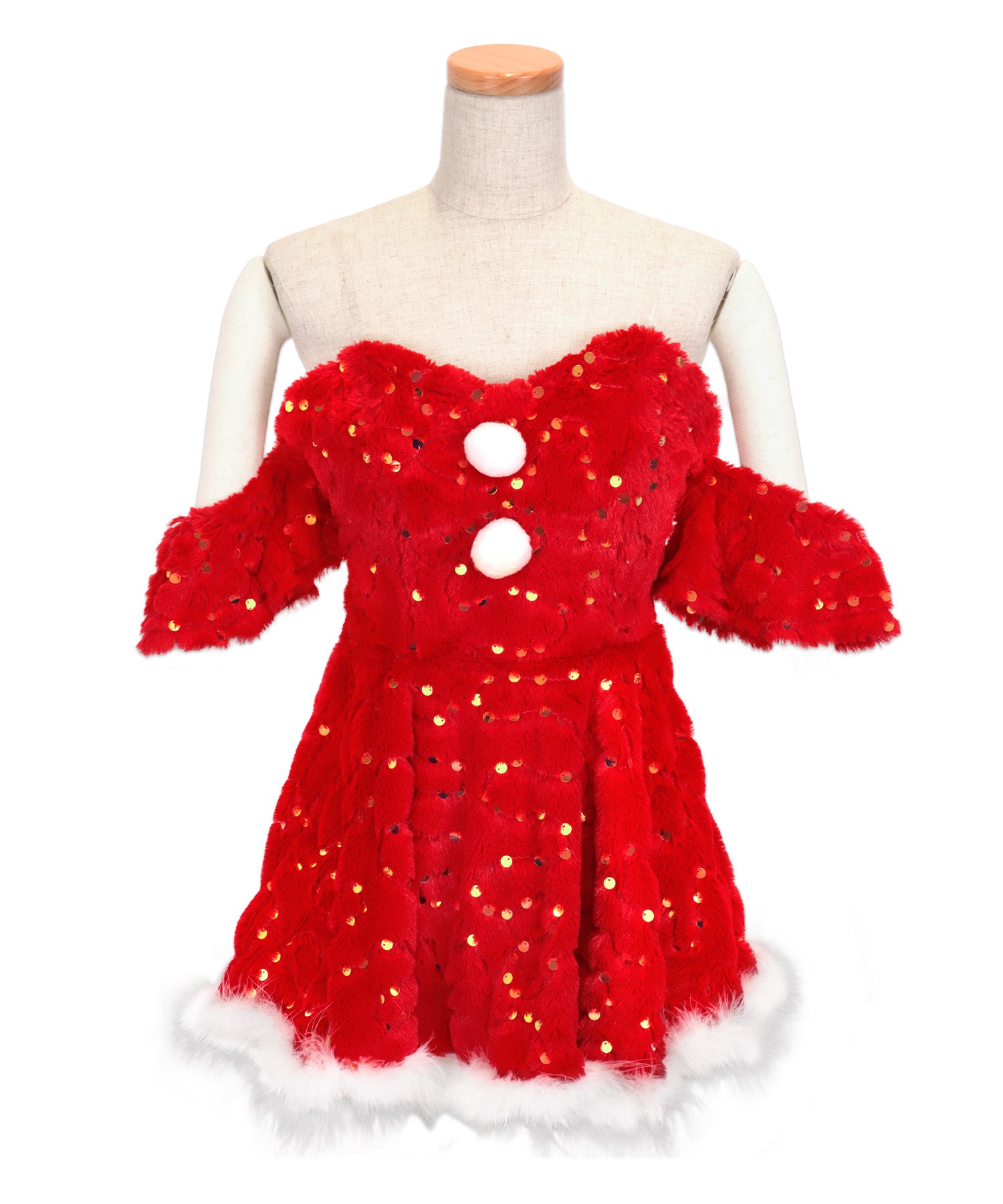 ティカ Tika サンタコス 3点set ベアもこもこスパンコールフレア王道サンタツインコスプレ【返品不可商品】