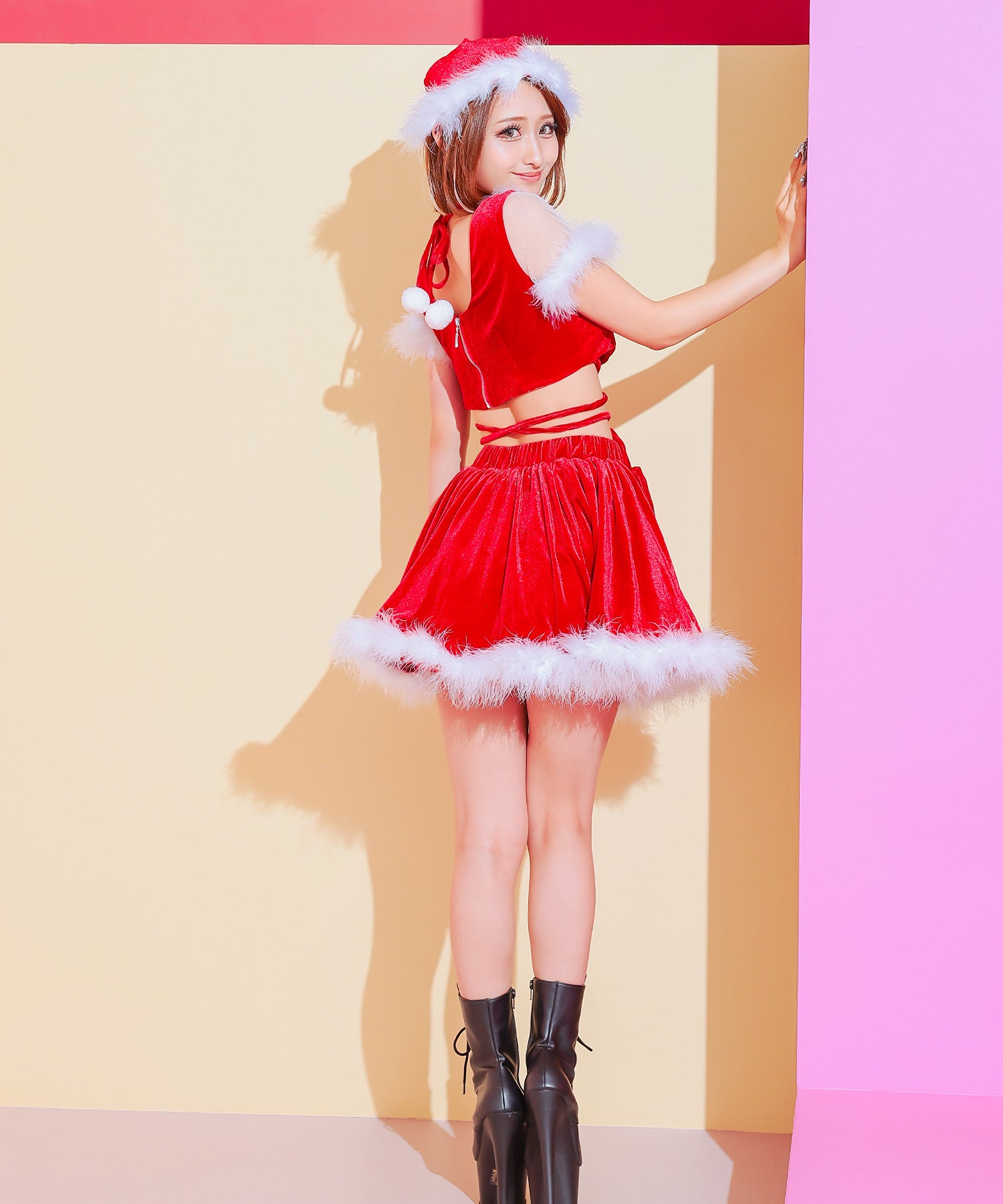 ティカ Tika サンタコス 3点set クロスデザインセパレートボリュームフレアスカートサンタコスプレドレス 【返品不可商品】