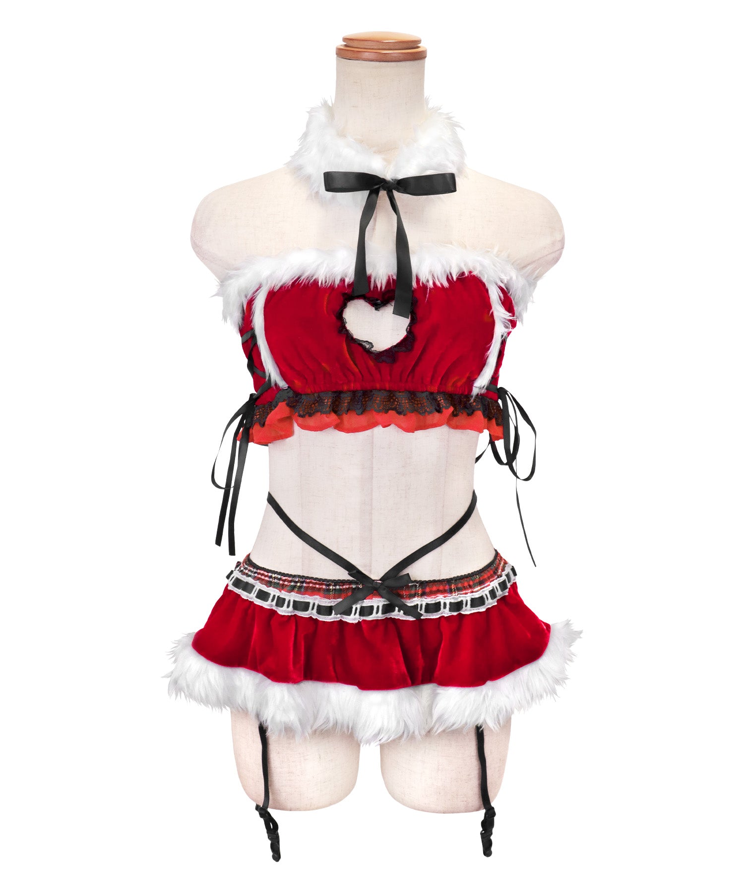 ティカ Tika サンタコス 5点set オフショル谷間ハートカットフレアスカートランジェリーサンタコスプレ【返品不可商品】