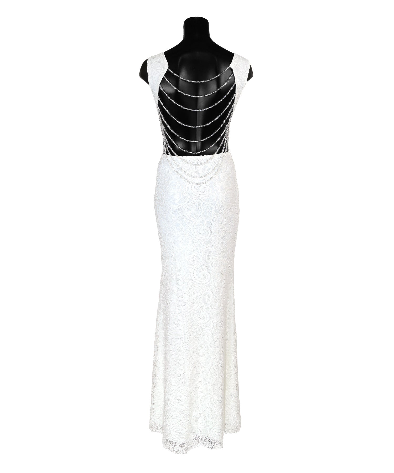 ティカ Tika バックビジューノースリーブスリットタイトロングドレス