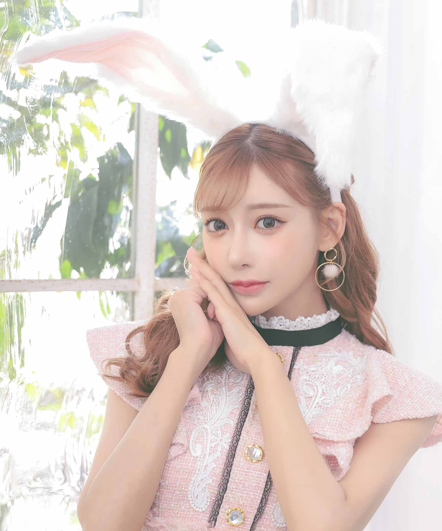 ティカ Tika ハロウィン  小物 ふわモテうさ耳カチューシャ【返品不可商品】,ホワイト×ピンク