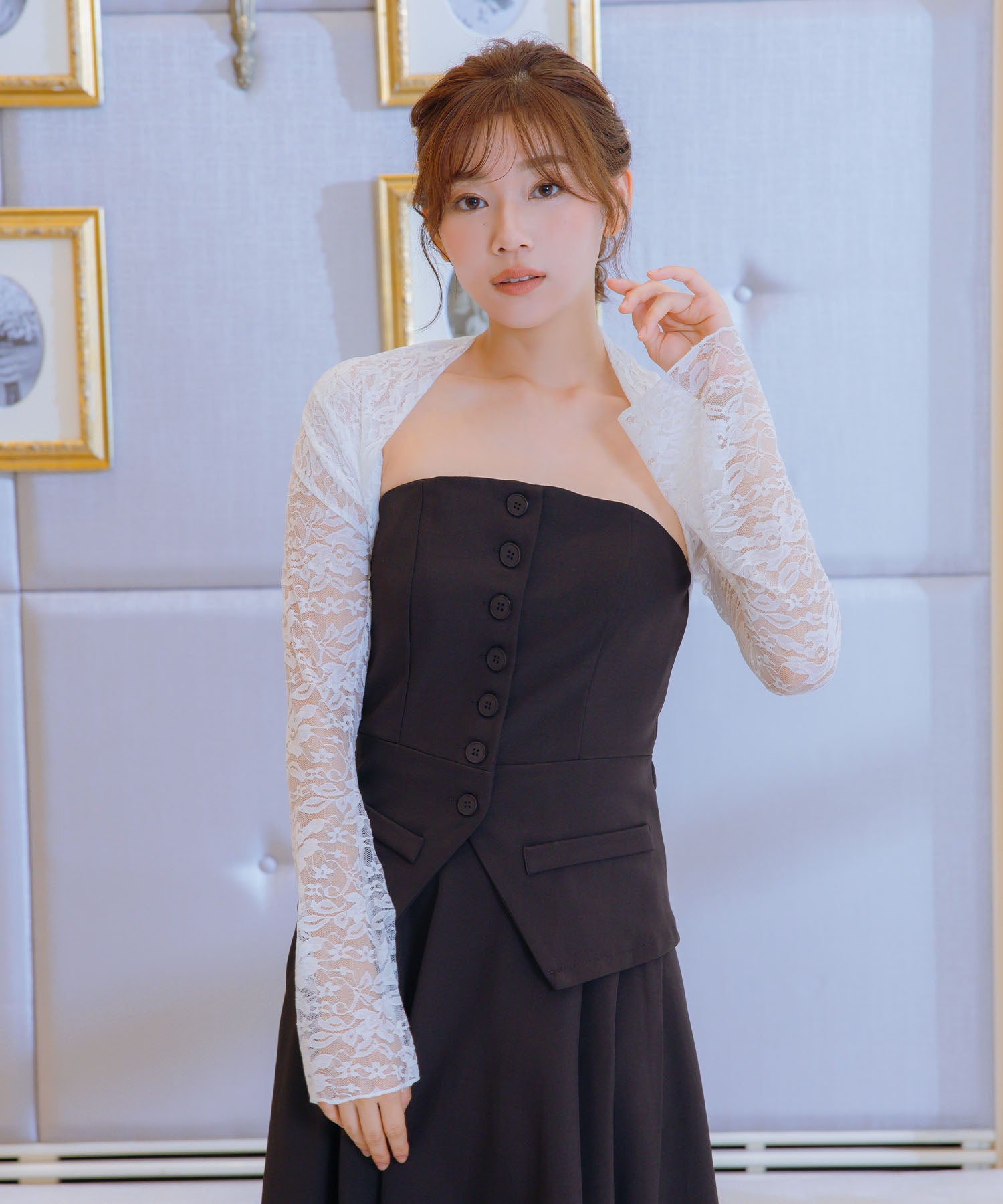 ティカ Tika 長袖花柄総レースボレロ （ホワイト） ホワイト