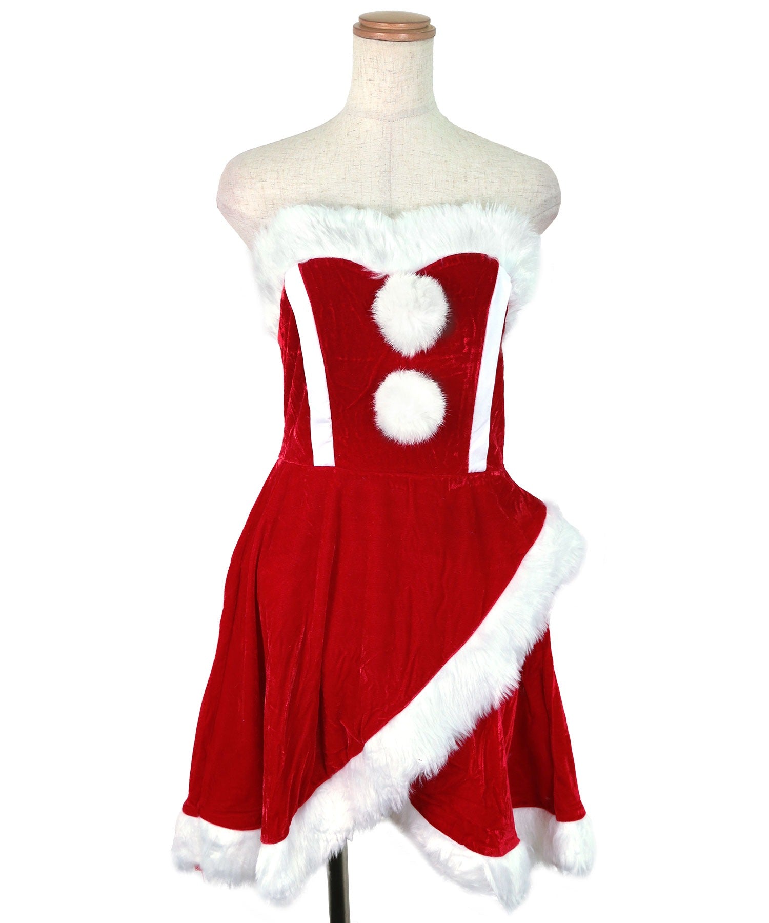 ティカ Tika クリスマスサンタコスプレラップスカートタッチベアトップミニワンピースサンタコスチューム4点セット【返品不可商品】