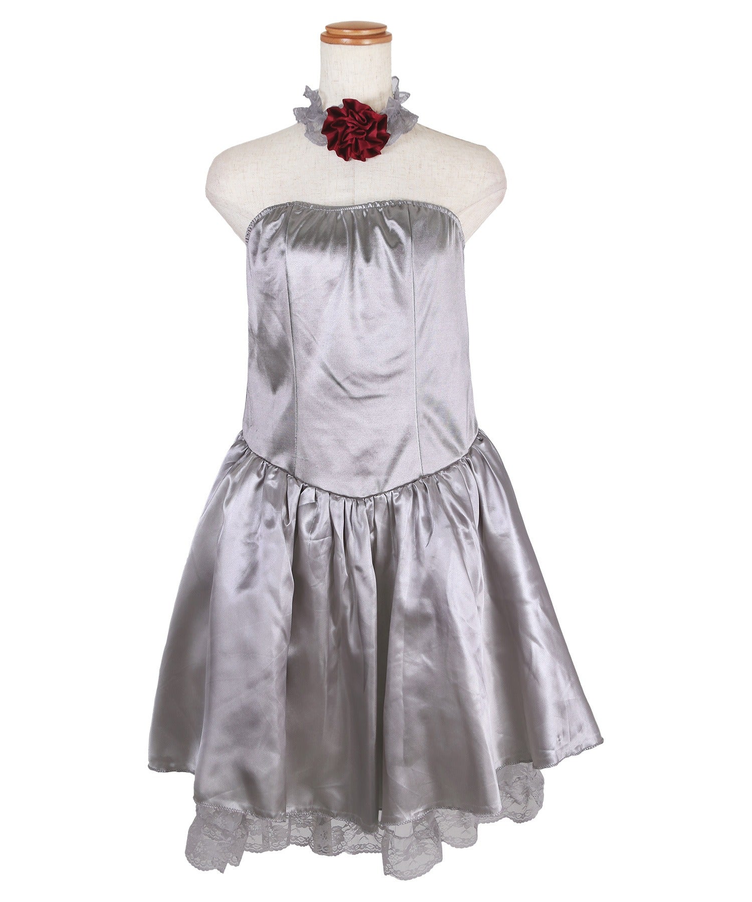 ティカ Tika 花嫁ゾンビのコスプレ衣装ベアトップワンピース4点セット【返品不可商品】