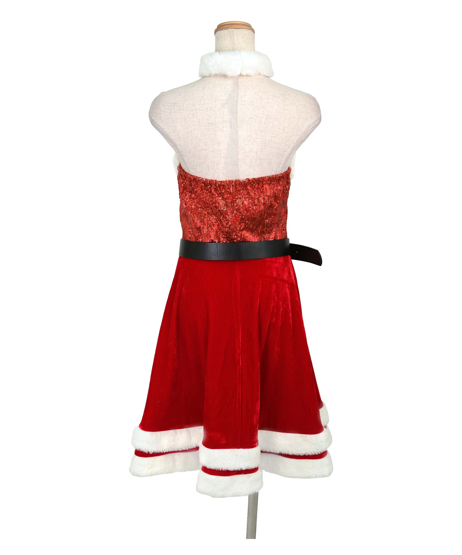 ティカ Tika クリスマスコスプレスパンコールベアトップAラインワンピースサンタコスチューム5点セット【返品不可商品】