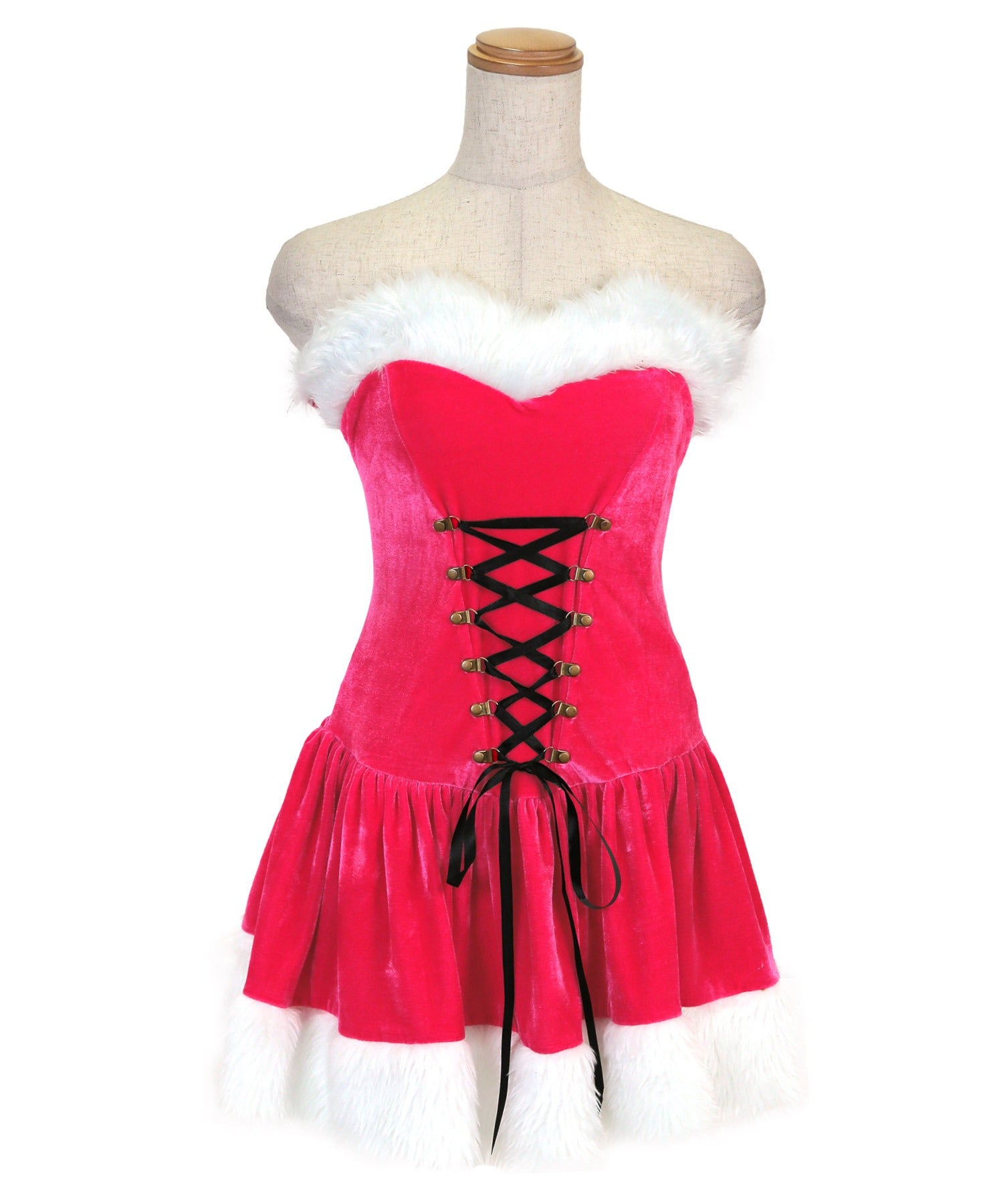 ティカ Tika クリスマスコスプレベロアベアトップフレアワンピースサンタコスチューム6点セット【返品不可商品】