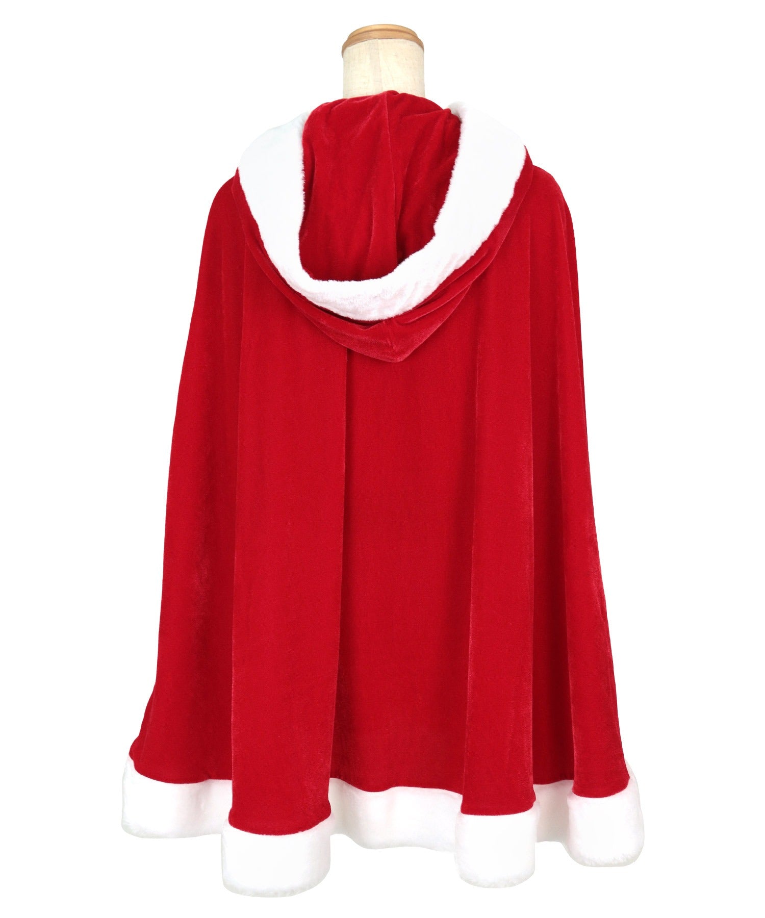 ティカ Tika クリスマスコスプレフードリボンポンチョサンタコスチューム3点セット【返品不可商品】（レッド） レッド