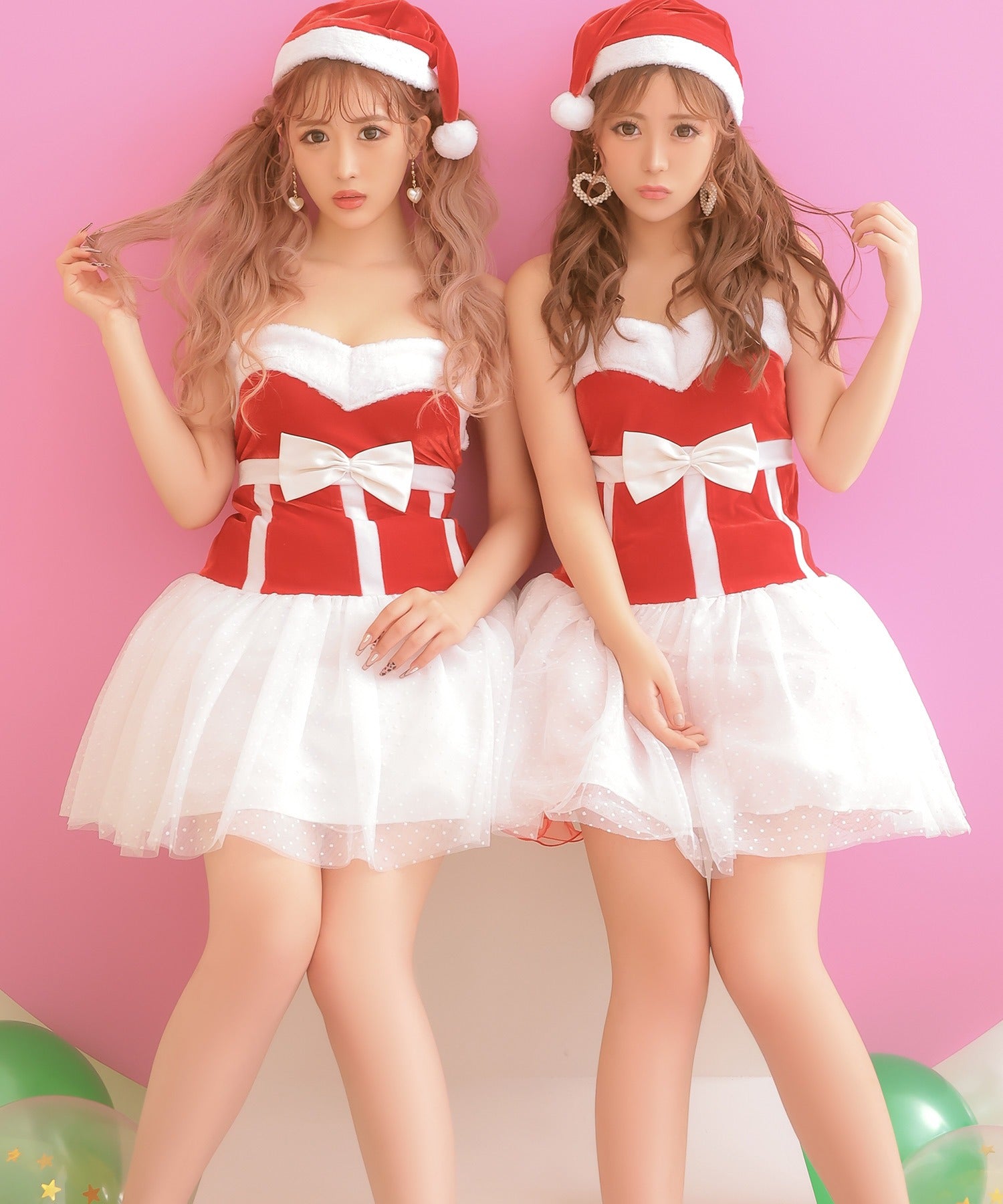 ティカ Tika クリスマスサンタコスプレベアトップチュールスカートワンピースサンタコスチューム3点セット【返品不可商品】