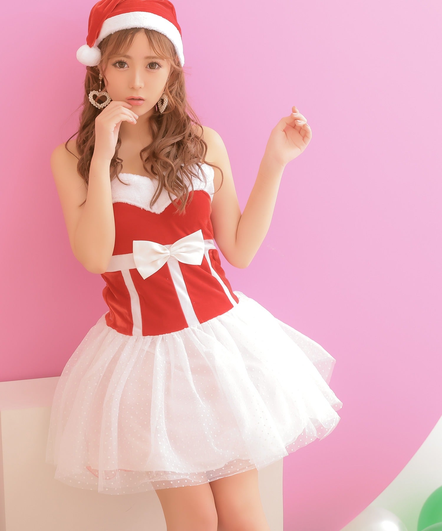 ティカ Tika クリスマスサンタコスプレベアトップチュールスカートワンピースサンタコスチューム3点セット【返品不可商品】