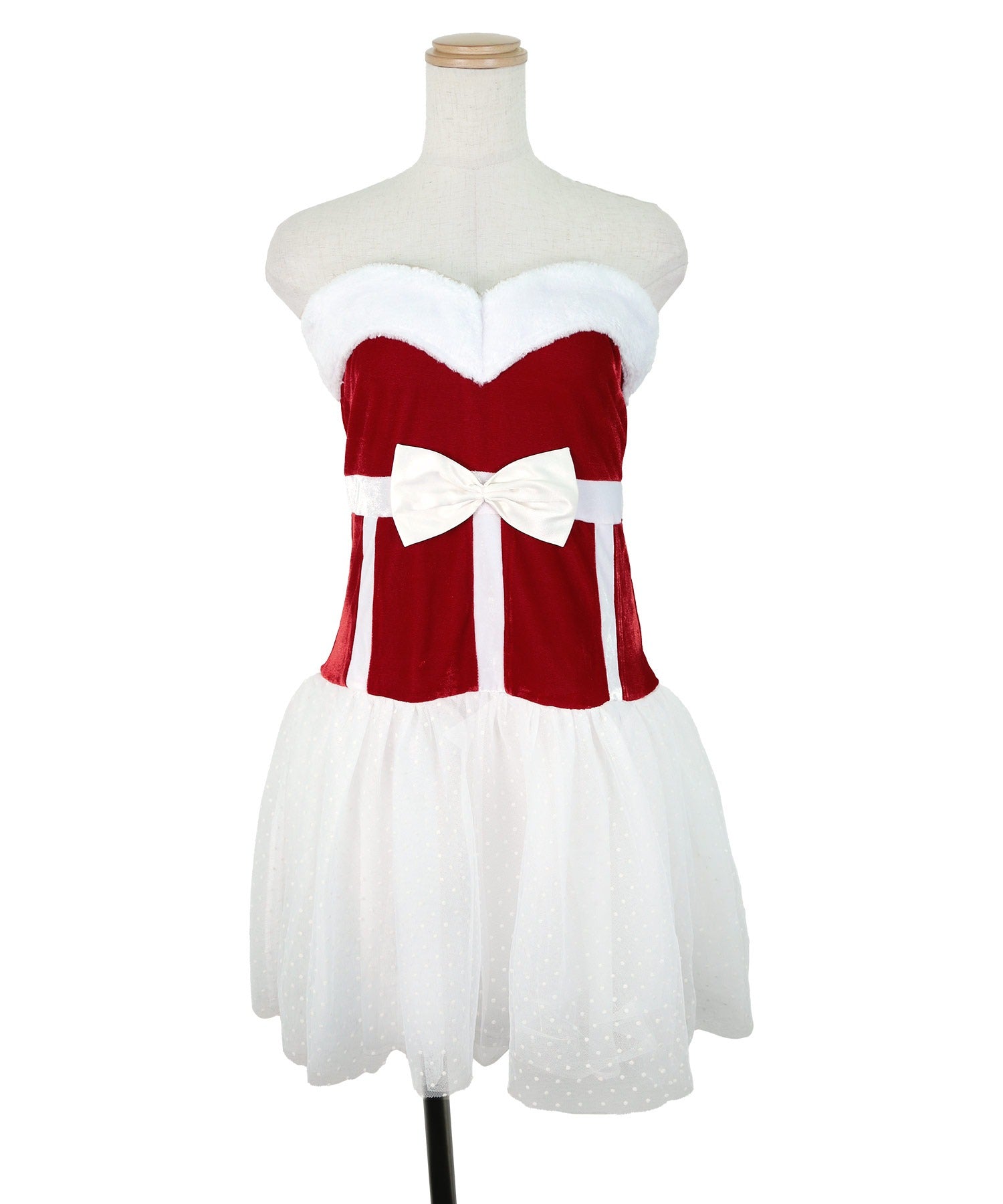 ティカ Tika クリスマスサンタコスプレベアトップチュールスカートワンピースサンタコスチューム3点セット【返品不可商品】