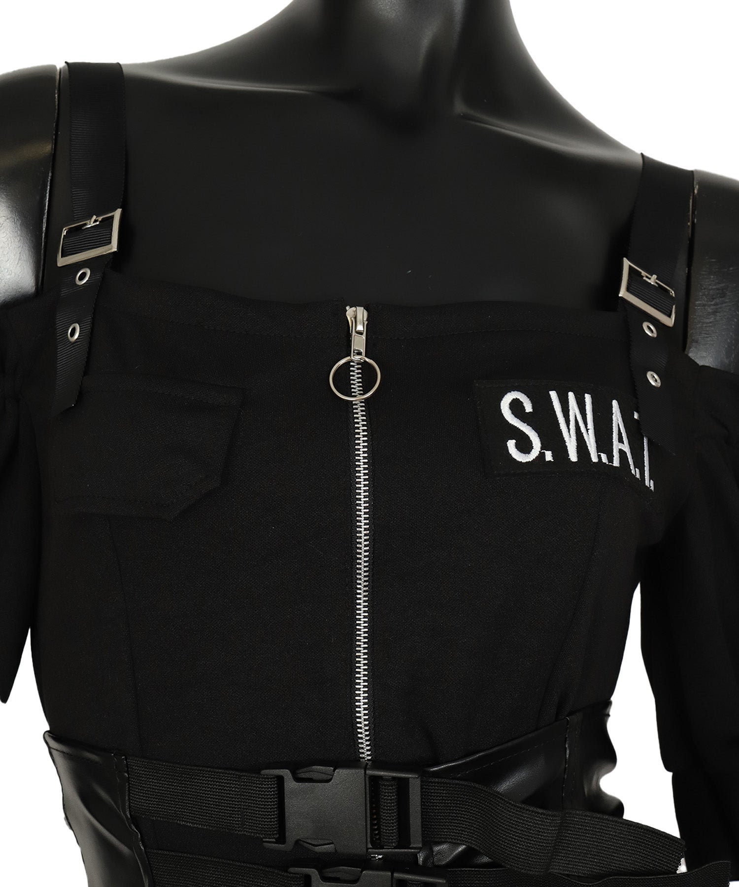 ティカ Tika ハロウィン  コスプレ ショルダーカットフロントジッパーCute映えSWATポリス【返品不可商品】