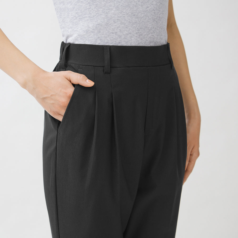 トゥシェ Tuche ストレッチパンツ テーパードスタイル レーヨン混 アンクル丈