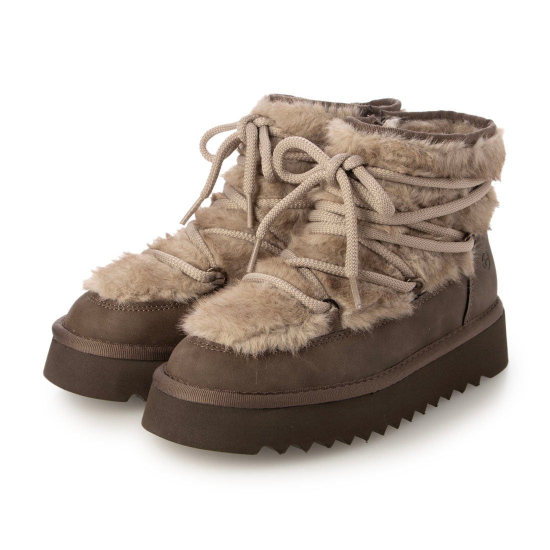 タマリス Tamaris フェイクファーレースアップブーツ （オークコンビ） オークコンビ