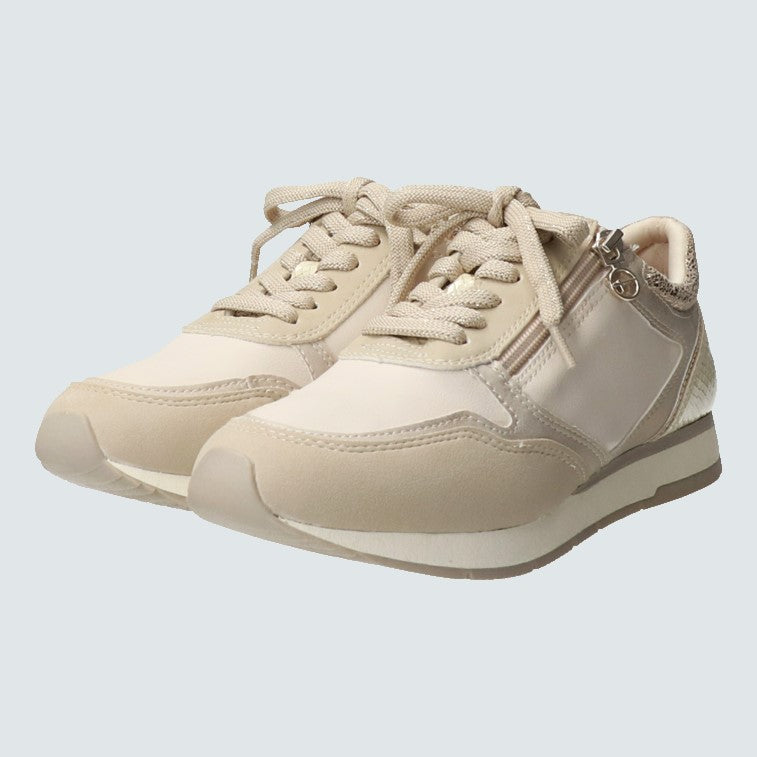 タマリス Tamaris サイドジップスニーカー,ベージュコンビ