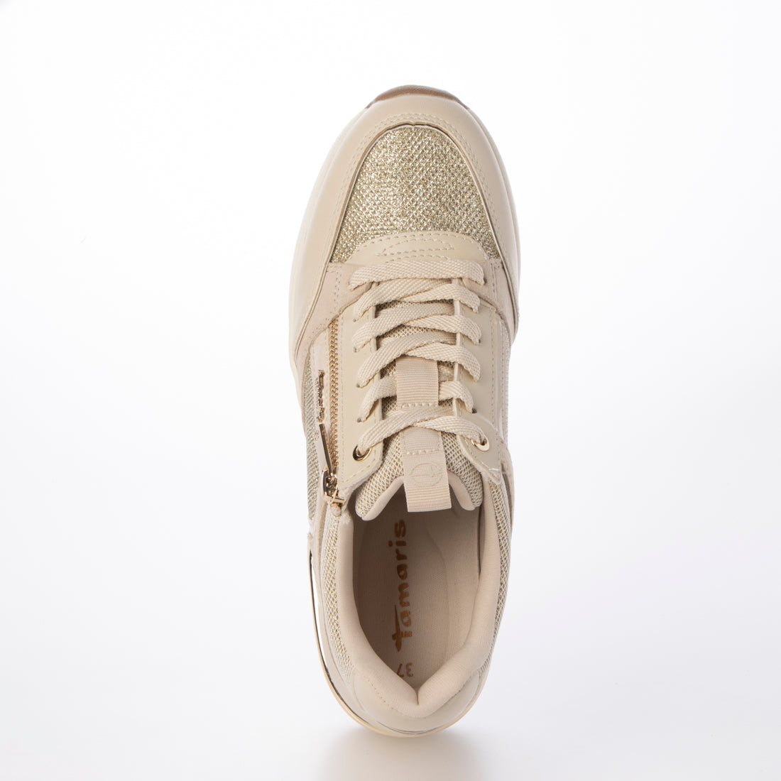 タマリス Tamaris サイドジップ6cmヒールスニーカー