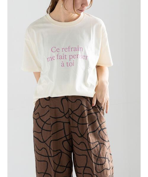 テチチ Te chichi レタードプリントTシャツ （ネイビー） ネイビー
