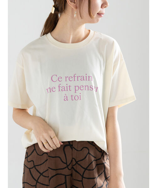 テチチ Te chichi レタードプリントTシャツ （ネイビー） ネイビー