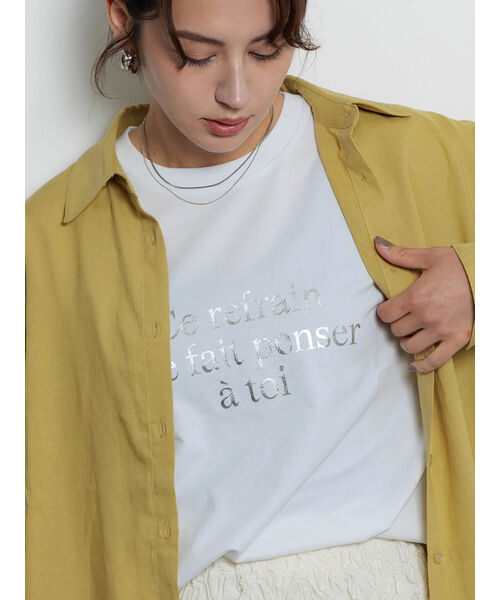 テチチ Te chichi レタードプリントTシャツ （ネイビー） ネイビー