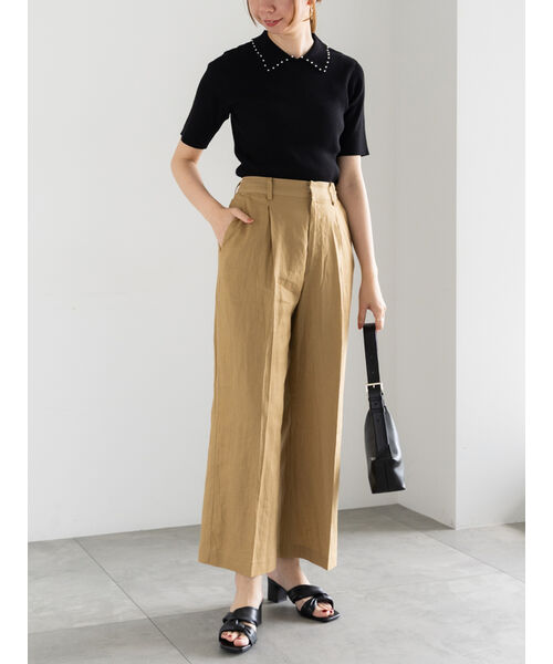 テチチ Te chichi プリントアソートレーヨンリネンパンツ《2025summer catalog item》 （ベージュ） ベージュ