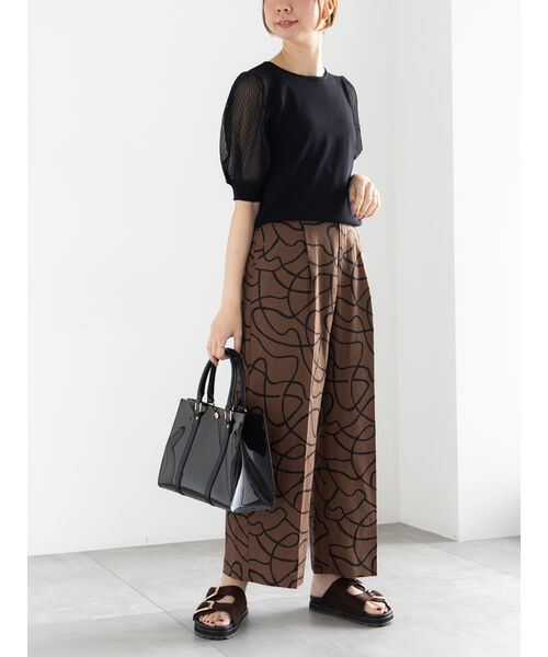 テチチ Te chichi プリントアソートレーヨンリネンパンツ《2025summer catalog item》 （ベージュ） ベージュ