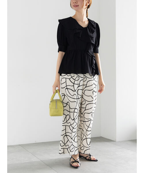 テチチ Te chichi プリントアソートレーヨンリネンパンツ《2025summer catalog item》 （ベージュ） ベージュ