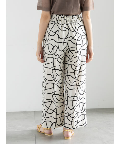 テチチ Te chichi プリントアソートレーヨンリネンパンツ《2025summer catalog item》 （ベージュ） ベージュ