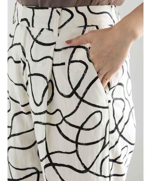 テチチ Te chichi プリントアソートレーヨンリネンパンツ《2025summer catalog item》 （ベージュ） ベージュ