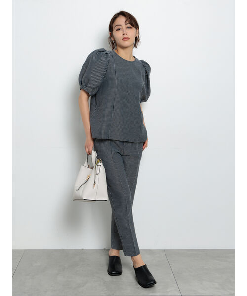 テチチ Te chichi グリッドジャガードボリュームブラウス（セットアップ可） （オフホワイト） オフホワイト