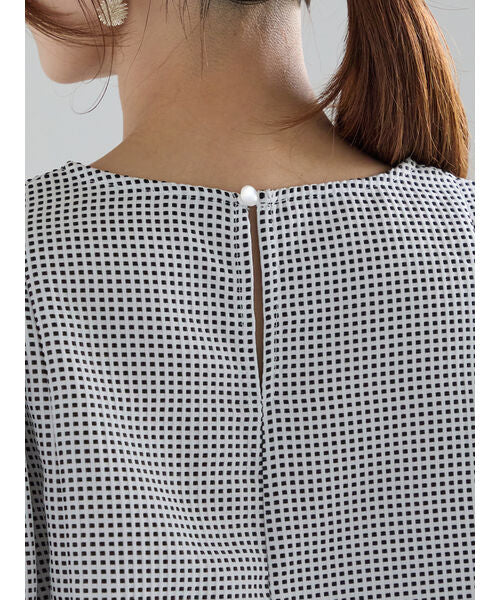 テチチ Te chichi グリッドジャガードボリュームブラウス（セットアップ可） （オフホワイト） オフホワイト