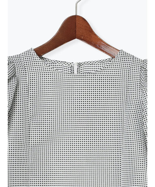テチチ Te chichi グリッドジャガードボリュームブラウス（セットアップ可） （オフホワイト） オフホワイト