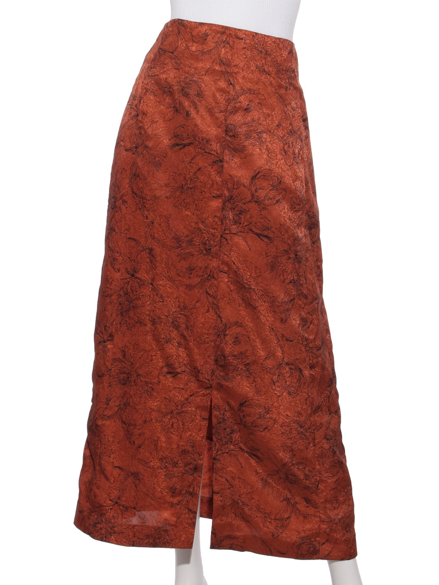 テチチ Te chichi 【Techichi CLASSIC】フラワープリントジャカードスカート （ブラウン） ブラウン