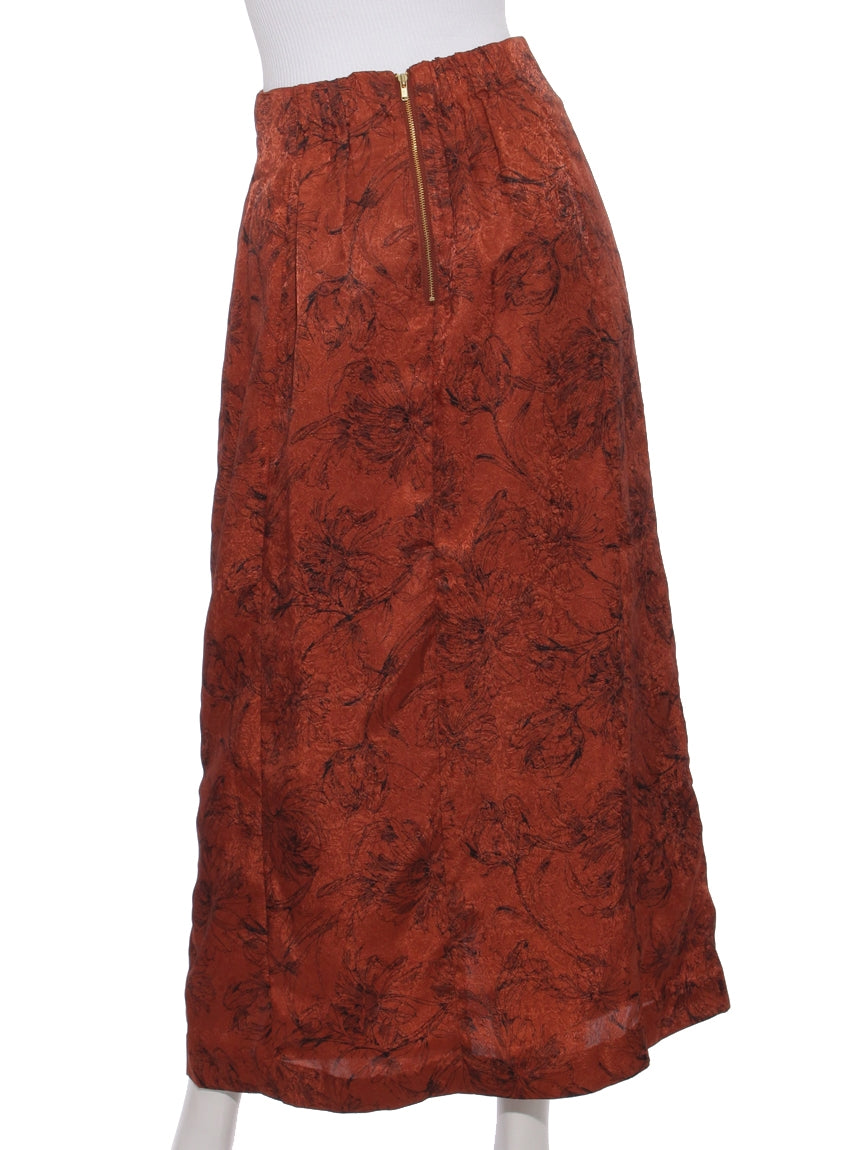 テチチ Te chichi 【Techichi CLASSIC】フラワープリントジャカードスカート （ブラウン） ブラウン