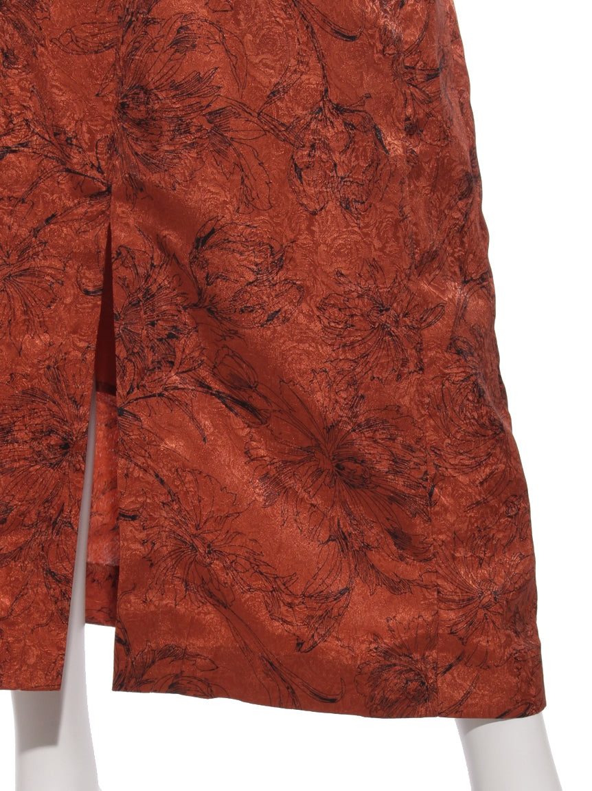 テチチ Te chichi 【Techichi CLASSIC】フラワープリントジャカードスカート （ブラウン） ブラウン