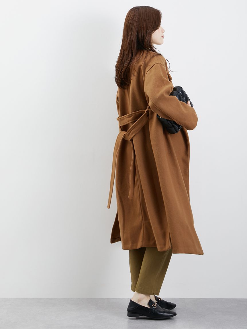 テチチ Te chichi ダブルフェイスオープンカラーコート （キャメル） キャメル