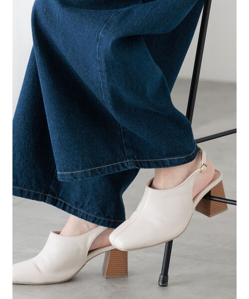 Te chichi TERRASSE Chunky Heel Back Band Mule