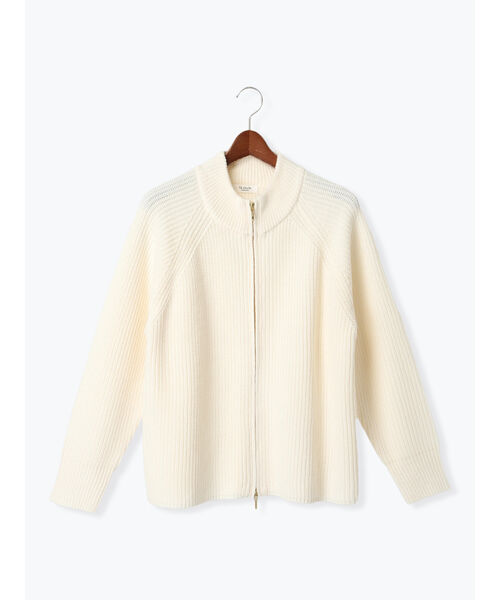 テチチ テラス Te chichi TERRASSE 片畦ハイネックダブルジップニット （サックスブルー） サックスブルー