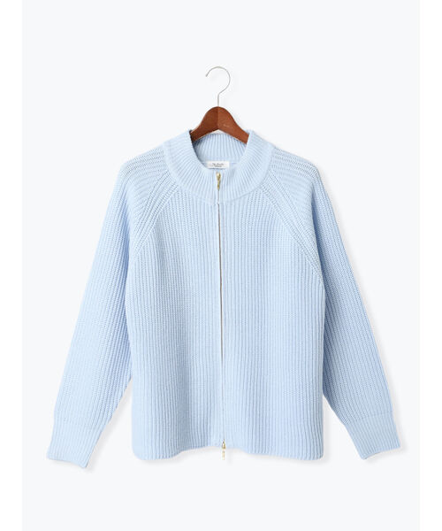 テチチ テラス Te chichi TERRASSE 片畦ハイネックダブルジップニット （サックスブルー） サックスブルー