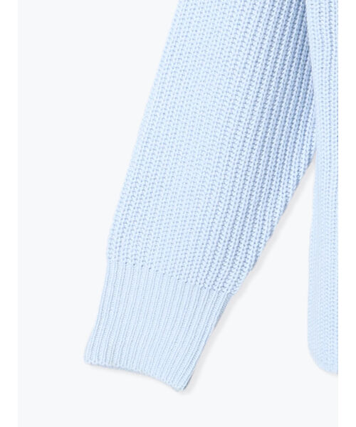 テチチ テラス Te chichi TERRASSE 片畦ハイネックダブルジップニット （サックスブルー） サックスブルー