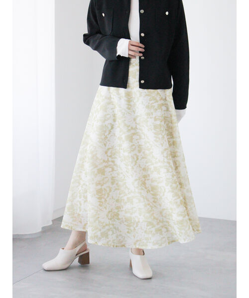 テチチ テラス Te chichi TERRASSE メッシュフラワーフレアスカート《2025spring catalog item》 （グリーン） グリーン
