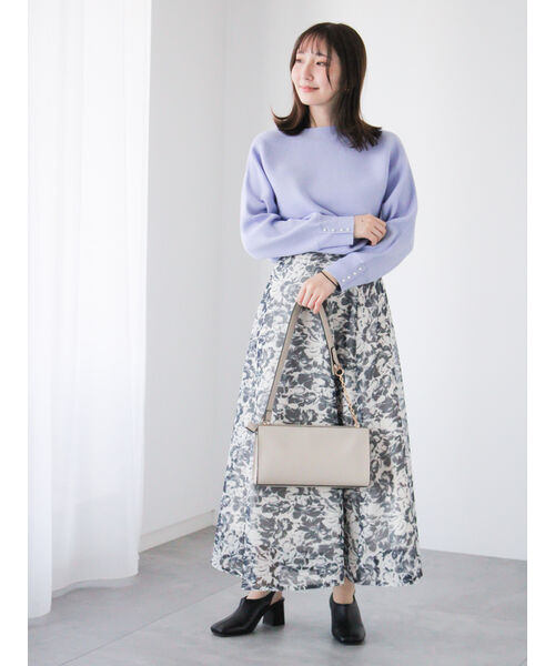 テチチ テラス Te chichi TERRASSE メッシュフラワーフレアスカート《2025spring catalog item》 （グリーン） グリーン