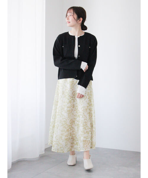 テチチ テラス Te chichi TERRASSE メッシュフラワーフレアスカート《2025spring catalog item》 （グリーン） グリーン