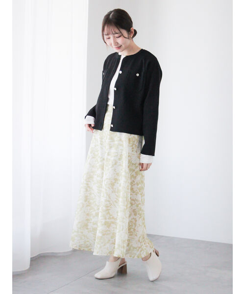 テチチ テラス Te chichi TERRASSE メッシュフラワーフレアスカート《2025spring catalog item》 （グリーン） グリーン