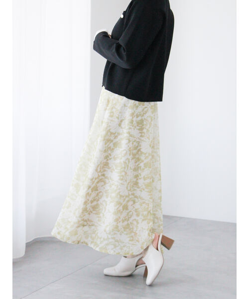 テチチ テラス Te chichi TERRASSE メッシュフラワーフレアスカート《2025spring catalog item》 （グリーン） グリーン