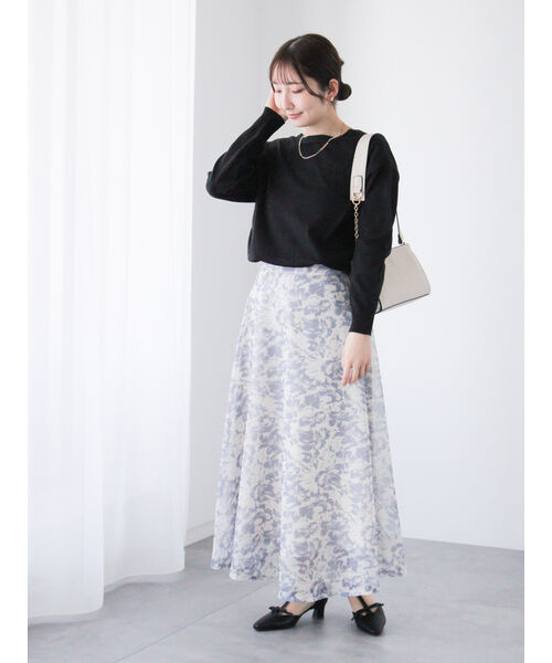 テチチ テラス Te chichi TERRASSE メッシュフラワーフレアスカート《2025spring catalog item》 （グリーン） グリーン