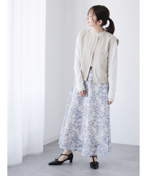 テチチ テラス Te chichi TERRASSE メッシュフラワーフレアスカート《2025spring catalog item》 （グリーン） グリーン