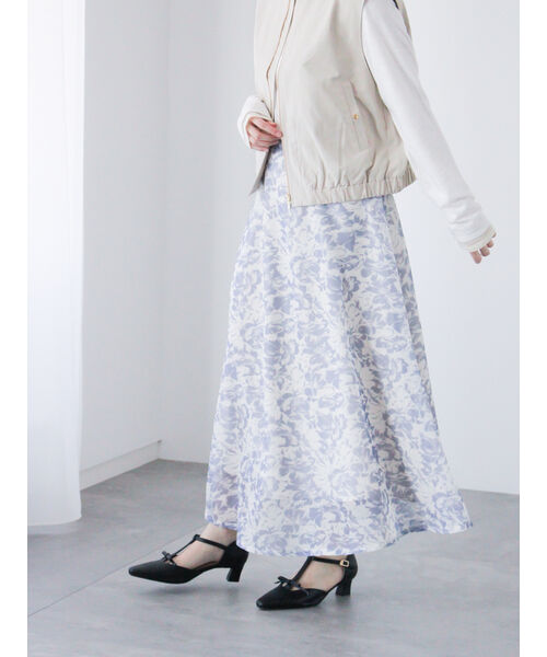 テチチ テラス Te chichi TERRASSE メッシュフラワーフレアスカート《2025spring catalog item》 （グリーン） グリーン