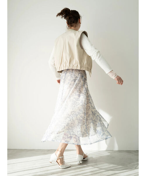 テチチ テラス Te chichi TERRASSE メッシュフラワーフレアスカート《2025spring catalog item》 （グリーン） グリーン